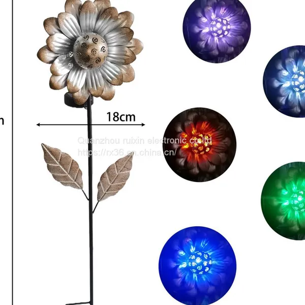 OEM customized new design garden metal solar garden patio light wind spinners