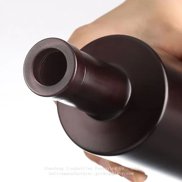 500ml 700ml 750ml Dark Color Coating Flat Should Tall Glass Bottle Gold Supplier SinoBottles Packaging photo-2