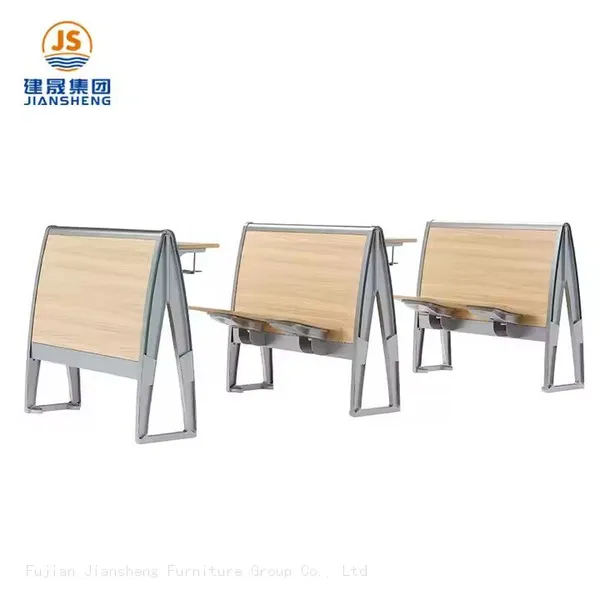 JS Group School and Classroom Lecture Hall Chair With Desk Metal and Wood Frame photo-4