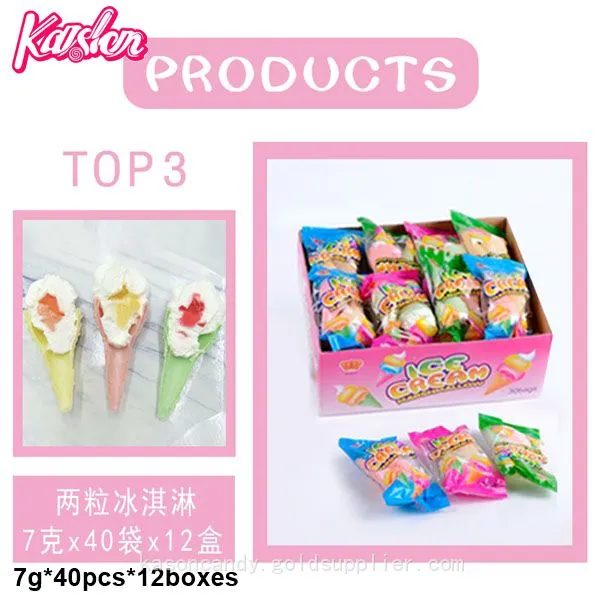 Customized Ice Cream Jam Filled Cotton Candy Marshmallow photo-2