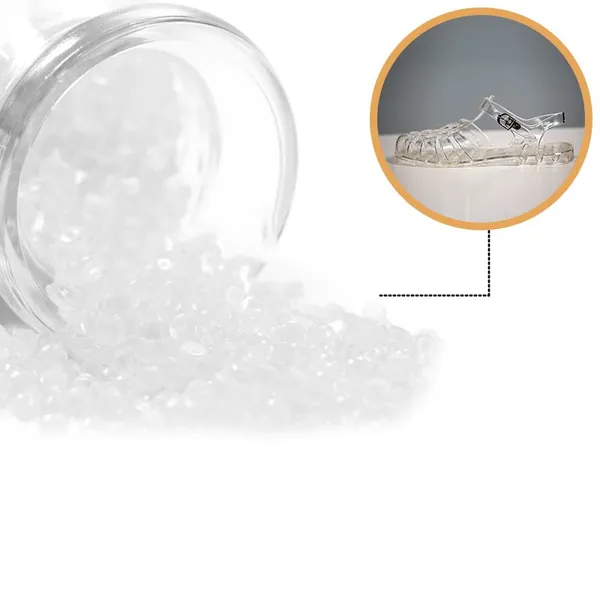 Crystal Soft Shoes Rain Boots Sandals Flexible Pvc Virgin Granules Compound Pvc Soft Crystal Granules photo-2