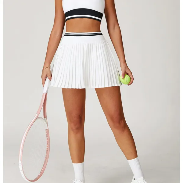 Custom Logo Fitness Wear Women Gym Clothing Sports Sleeveless Tank Top High Elastic Pleated Tennis Skirt Workout Yoga Sets photo-4
