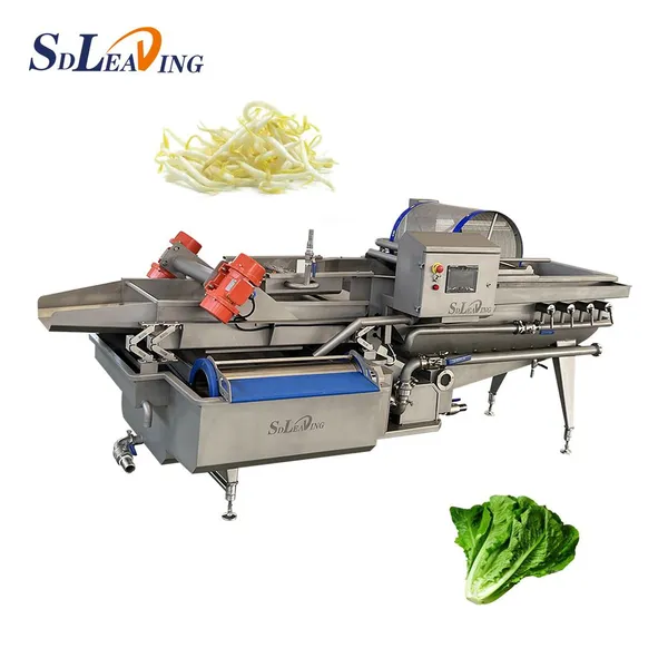 Large Scale Industrial Vegetables and Fruit Washing Machine Automatic Air Bubble Water Spray Cleaner for Food Processing Line photo-5