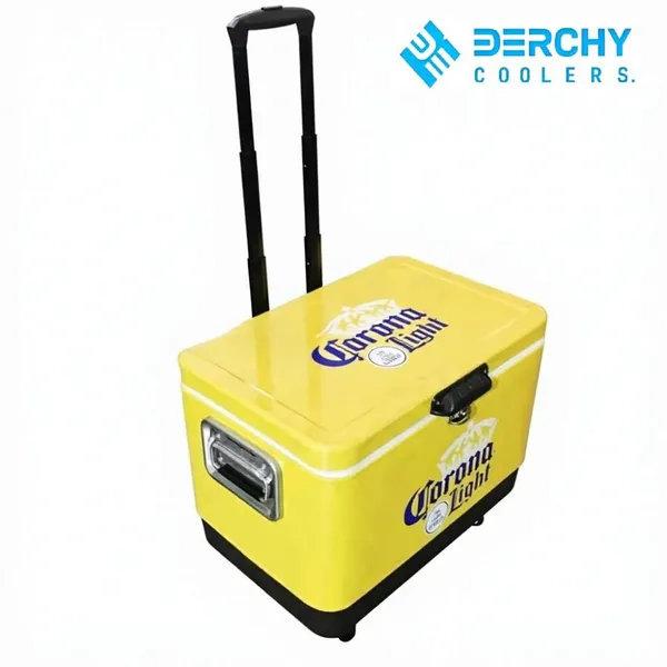 51L Portable Wheeled Hard Coolers Box With Wheels Cooler Box Big Wheeled Cooler