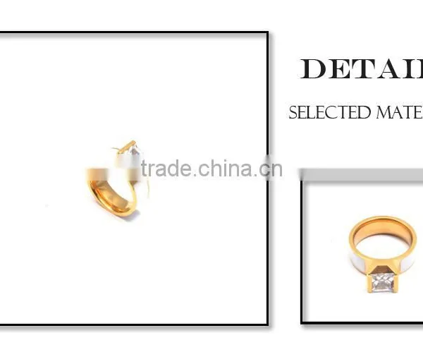 Golg Ring Design for Women Stainless Steel 316l Ring Plastic Diamond Rings photo-2