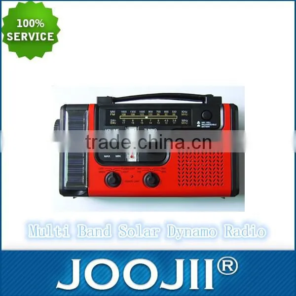 2015 Hot Selling Portable NOAA Weather Band Solar Dynamo Radio With LED Light for Camping