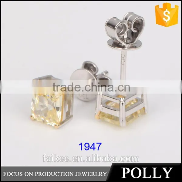 Wholesale High Quality Classic Yellow Sapphire Zircon Earrings photo-5