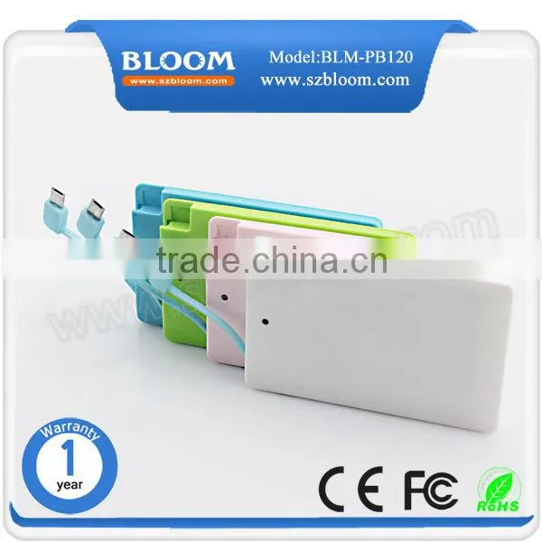 With Charging Cable Power Bank 4000mah for Iphone ,cheapest Oem Brand Credit Card Power Bank 4000mah for Iphone photo-2