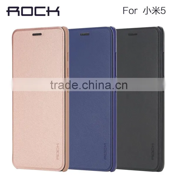 Original ROCK Brand Veena Series Hard PC Rubber Case for Xiaomi 5 PU Leather Flip Case MT-5501 photo-4
