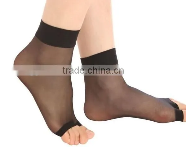 Lady`s Cozy Toe Open Silk Socks photo-5