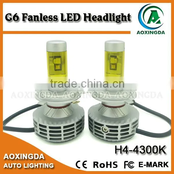 H4 Led Headlight 2015 New Design 12-24V G6 Fanless LED Headlight Bulb With 5 Colors Available photo-4