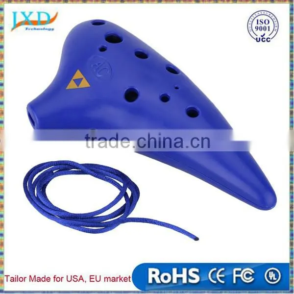12 Holes Plastic Ocarina Flute Alto C Musical Instrument With Music Score for Music Lover and Beginner 5 Colors for Choosing