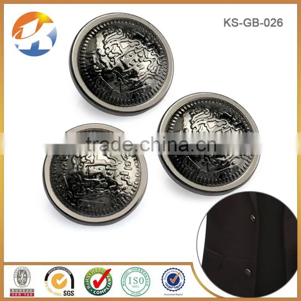 Round Gun Metal Custom Logo Sewing Buttons photo-3