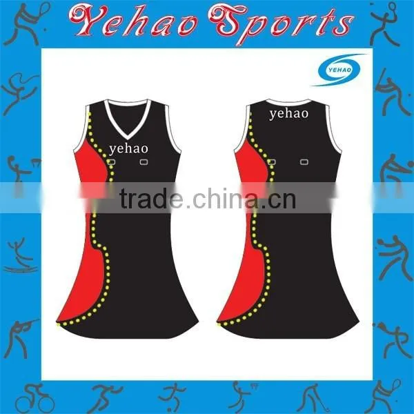 2015 Hot Custom Sublimated Netball A Line Dress photo-4