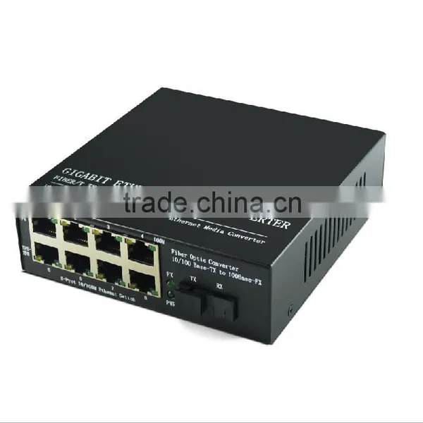 1 Fiber to 8 UTP Unmanaged 10/100Mbps Single Fiber Single Mode Fiber Switch Megabit Ethernet Fiber Switch photo-2