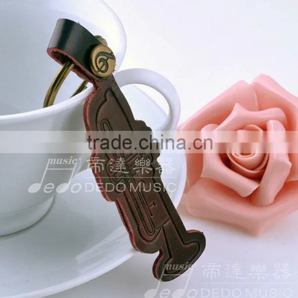 High End Quality Calf Leather Trumpet Shape Key Chain