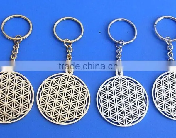 Zinc Alloy Silver and Gold Keychain Flower of Life Ring photo-5