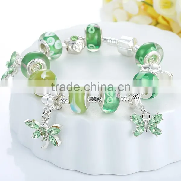 European Charm Famous Brand Butterfly Bracelet photo-2