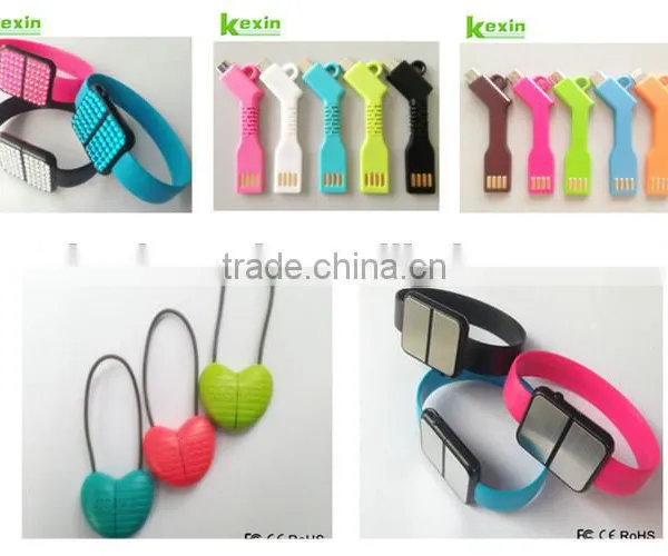 Gift Design Portable Sync Data Micro USB Multi Charger Data Cable 2 in 1 Keychain USB Cable photo-5