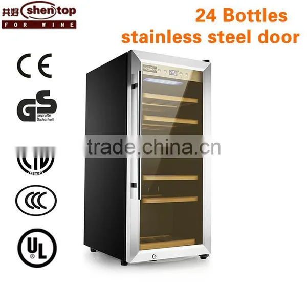 SHENTOP Wine RefrigSHENTOP Wine Refrigerator STH-S24 Compressor Stainless Steel Wine Refrigerator Cabinet 24 Bottles Wine Cellar