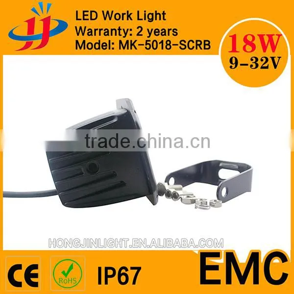 High Power 18W Square LED Work Light-5 Inch High Lumen Led Truck Work Lights photo-2