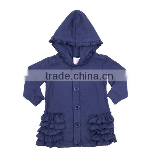 Wholesale 2016 Baby Knitted Designs for Kids Cotton Knit Hooded Cardigan With Buttom photo-3