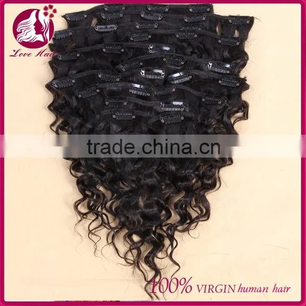 Deep Wave Clip In Human Hair Extensions 100g Full Head Brazilian Virgin Human Hair Clips Ins Extension African American photo-2