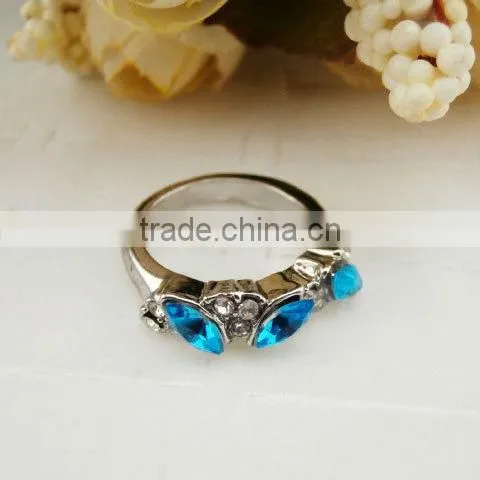 2015 Fashion Gold Plated Ring , Engagement Blue Stone Ring photo-2