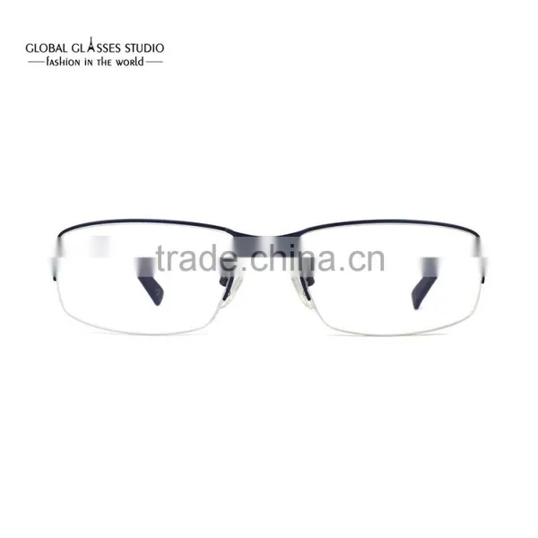 Great Classic Design Half Frame Fashion Navy Blue Men Metal Cool Eyewear Optical Frames Eyeglasses Specially for Big Face HD639 photo-3