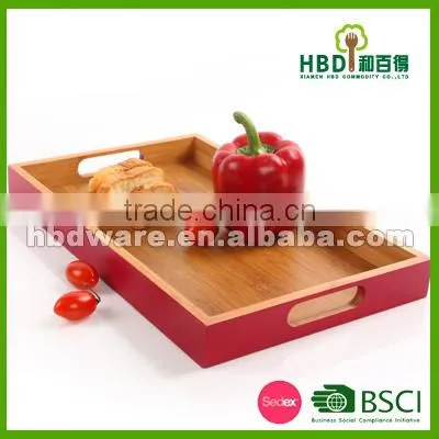 High Quality Wood Serving Tray With Color Painting for Hotel photo-2