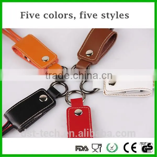 High Quality Leather Data Cable Charger Keychain for Iphone photo-4