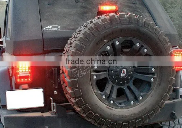 07-16 Jeep Wrangler JK Black LED Rear Tail Light Running Brake Turn Signal Reverse Lamp photo-6