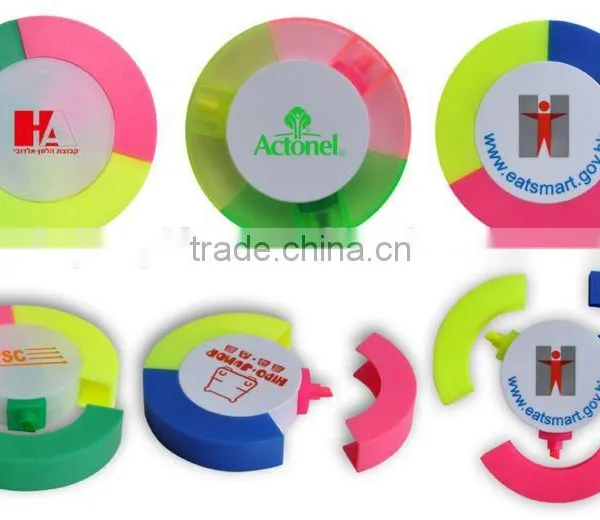3 in 1 Circle Round Shaped Geometric Figures Promotional Highlighter Pen With Shapes for Promotion/Highlighter Marker photo-6