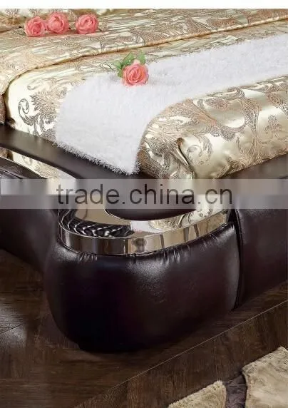 2015 New High-end Bedroom Furniture French Style Luxury Leather Bed YC108 photo-2