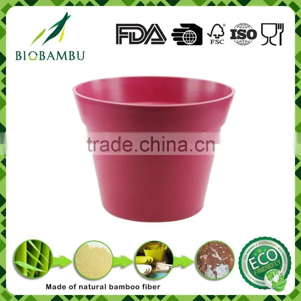 Wholesale Reusable Environmental Bamboo Fiber Garden Flower Pot photo-4