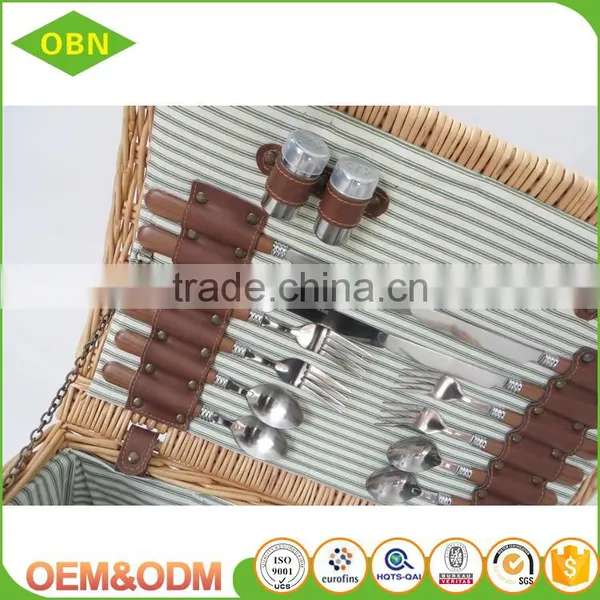 China Factory Custom Cheap Wholesale Personalized Luxury 4 - 6 Person Willow Woven Wicker Picnic Basket Set photo-5