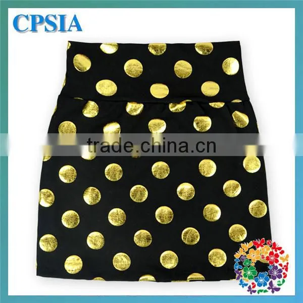 Hot Pink Gold Polka Dot Fashion Super Mini Newest Model Kids Sequin Skirt photo-3