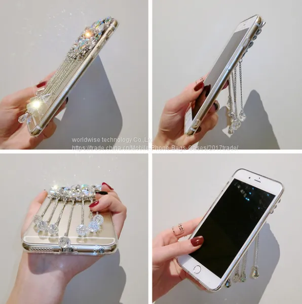 Crystal Diamond Cell Phone Cover Silicone Mobile Phone Cases for IPhone7/7Plus/6/6s/6plus/6splus Soft Tpu Shell Housing photo-4