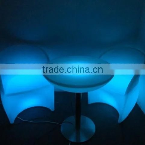 Luxy Hotel Lounge Led Illuminated Chair Sets / RGB Color Adjustable PE Material Sofa and Chair Sets photo-3