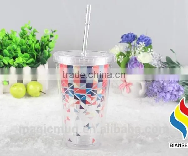 Double Wall 16oz Clear Plastic Coffee Mug photo-5