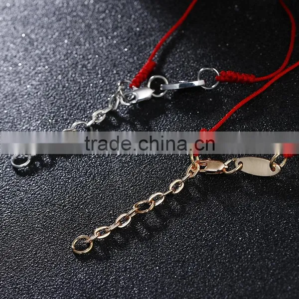 Tiny Clear Round Diamond Charm Luck Red String Bracelet Cubic Zirconia Gold Charm Luck Red Thread Bracelet photo-4