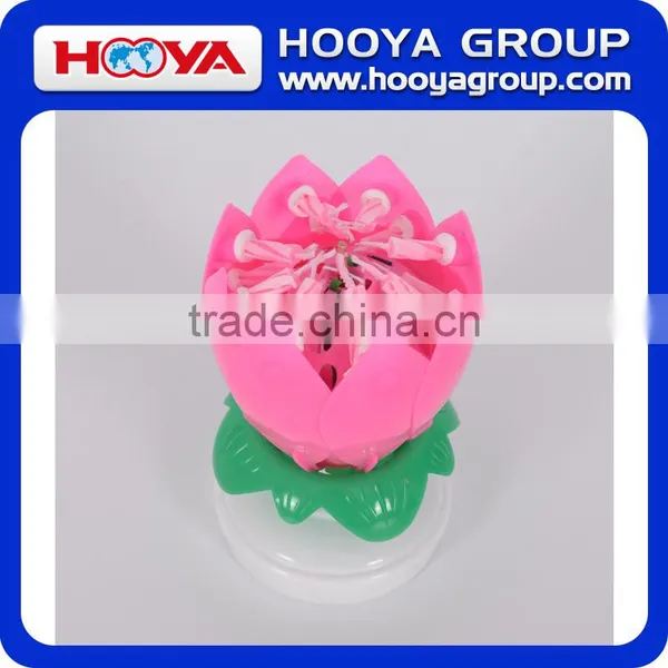 Lotus Shaped Rotating Birthday Candle With Round Base photo-2