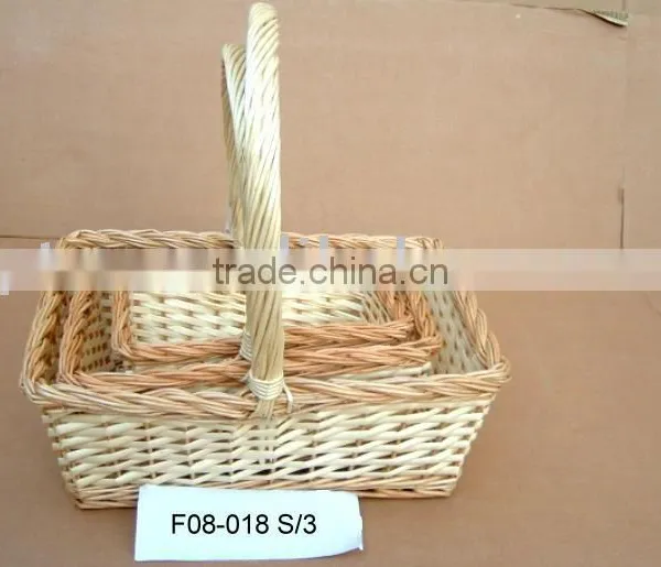 rectangle wicker handle basket