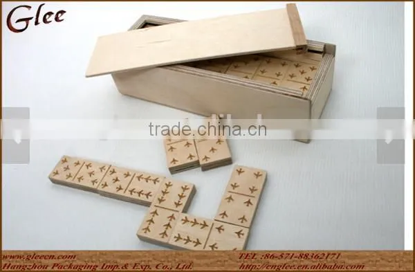 Personalized Wooden Domino Game With Aircraft Theme Wooden Box photo-2