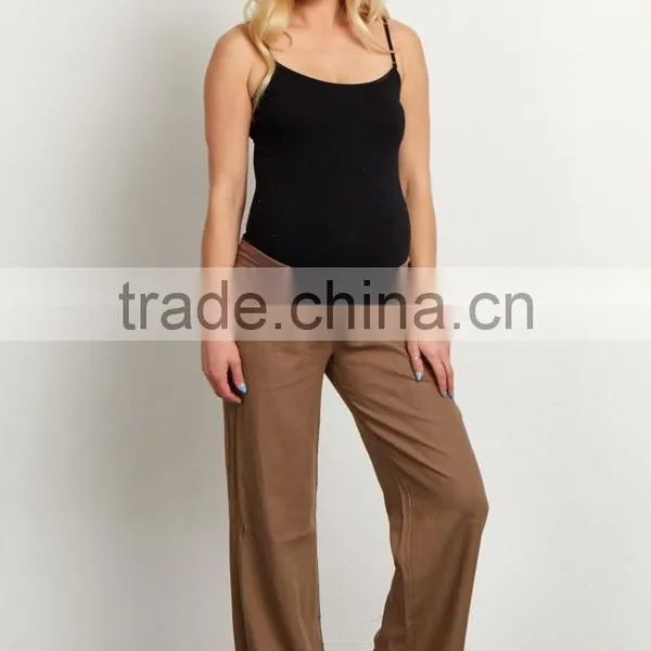 Plus Size Palazzo Pants Linen Maternity Pants photo-3