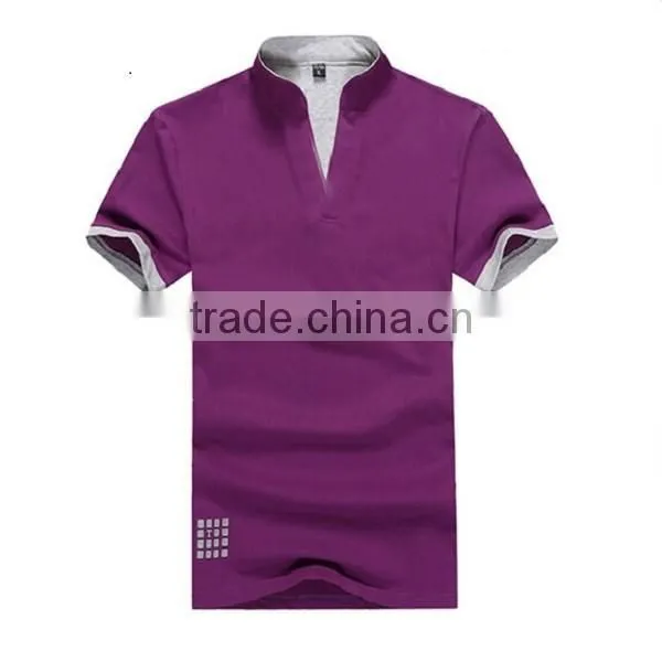 V-neck Polo Shirt Double Mercerized Cotton Polo Shirt,polo T-shirt,brand Men Polo photo-4