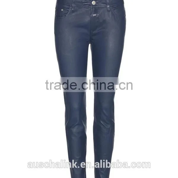 New Arrival Winter High Quality Female Black Skinny Leather Trousers photo-2