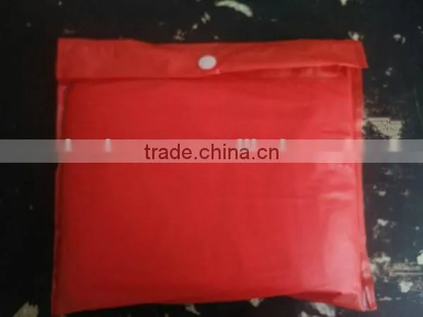 Waterproof Red Reusable 100% PVC Rain Poncho photo-2