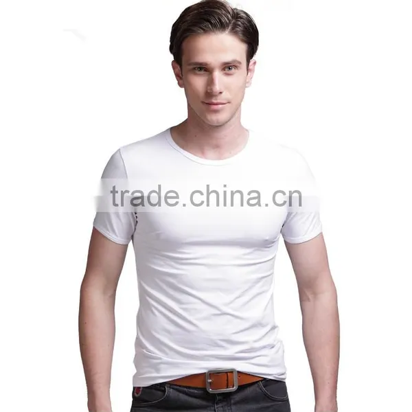 2016 New Casual Fashionable Blank Round- Collar Men's Short Sleeve T-shirt photo-4