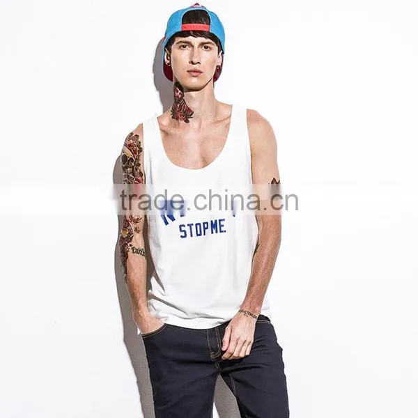 Classic Casual Print Gym Mens Stringer Singlet